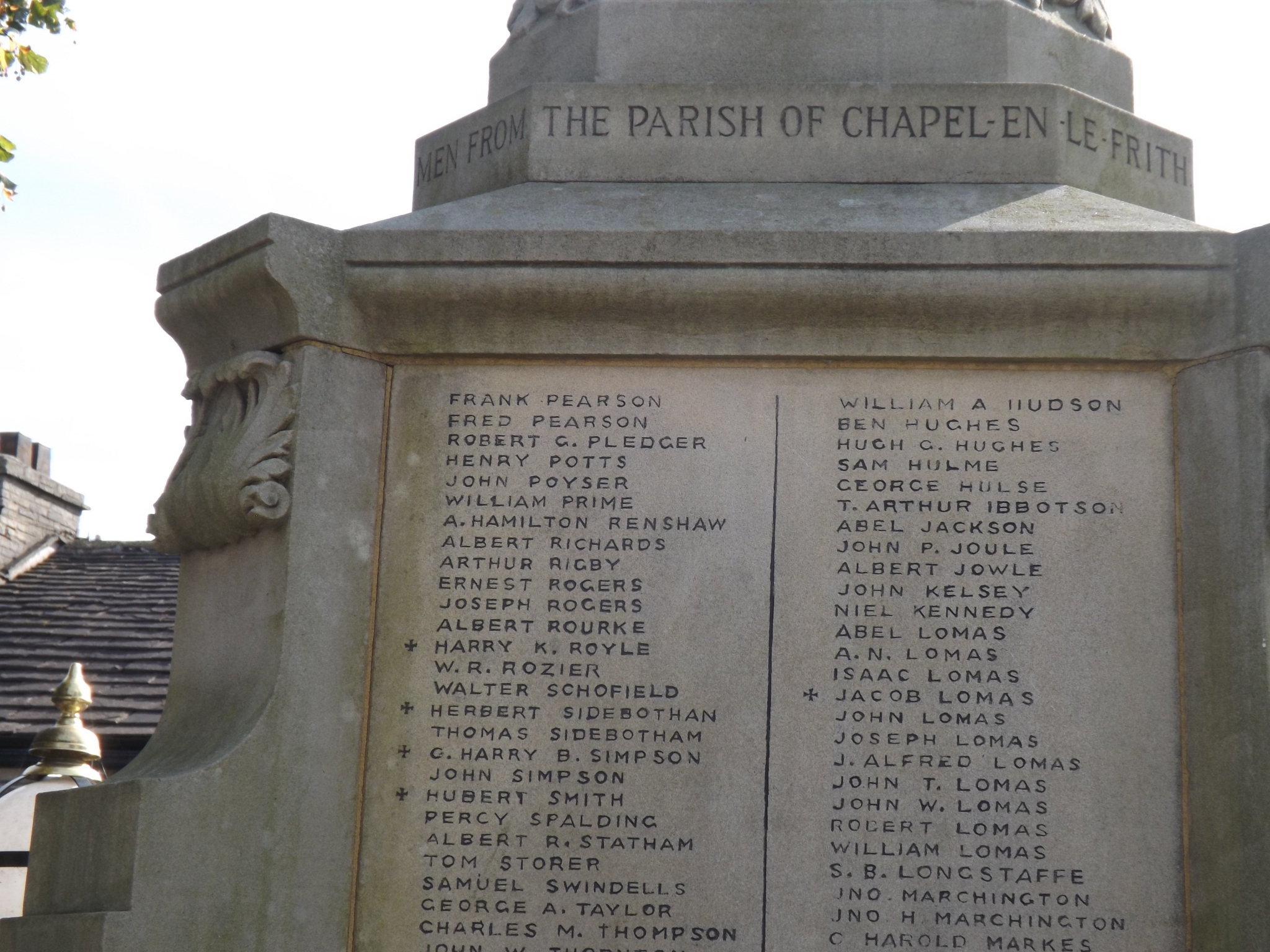 Chapelenlefrith Memorial War Memorials Online